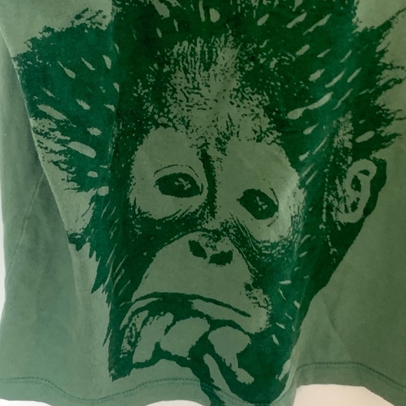 T.Rains Mens green singlet size large monkey faces chest 40” length is 28 in - Picture 6 of 8